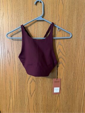 Girlfriend Collective Plum Burgundy Bra NWT